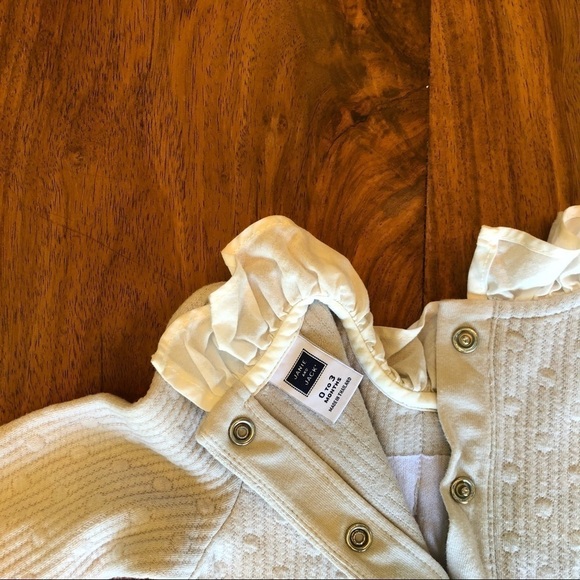 Janie and Jack Quilted Grey w/ White Ruffle Romper - Picture 3 of 4